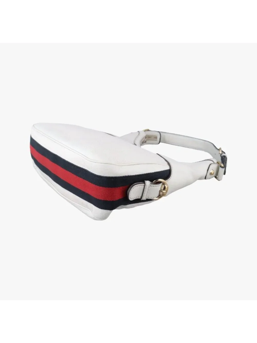Gucci Heritage Horsebit Hobo White Leather